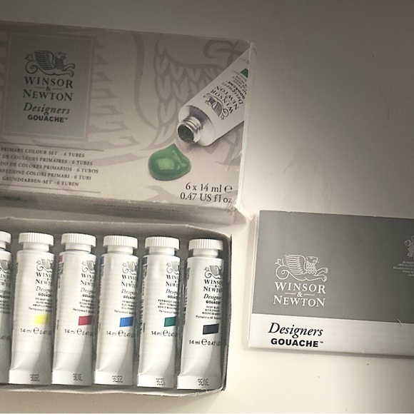 Winsor & Newton Designers Gouache Primary Color Set 6x14ml NEW - Picture 5 of 8